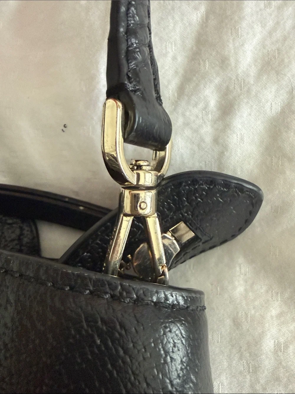 kate spade Black Pebbled Leather Satchel with Top Handles